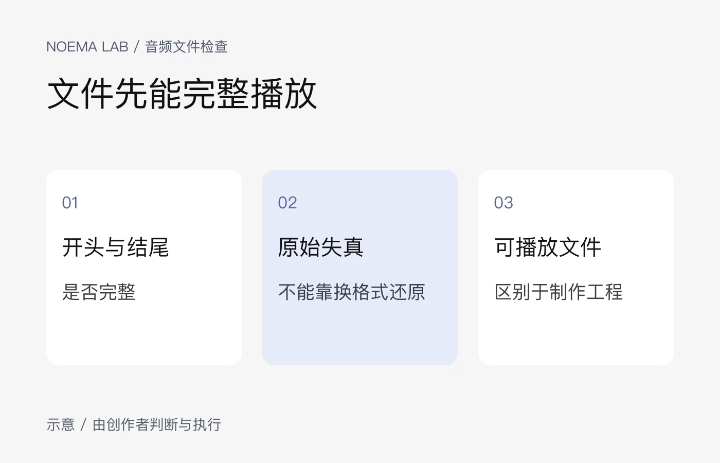 先核文件是否完整可播放，再检查原始失真
